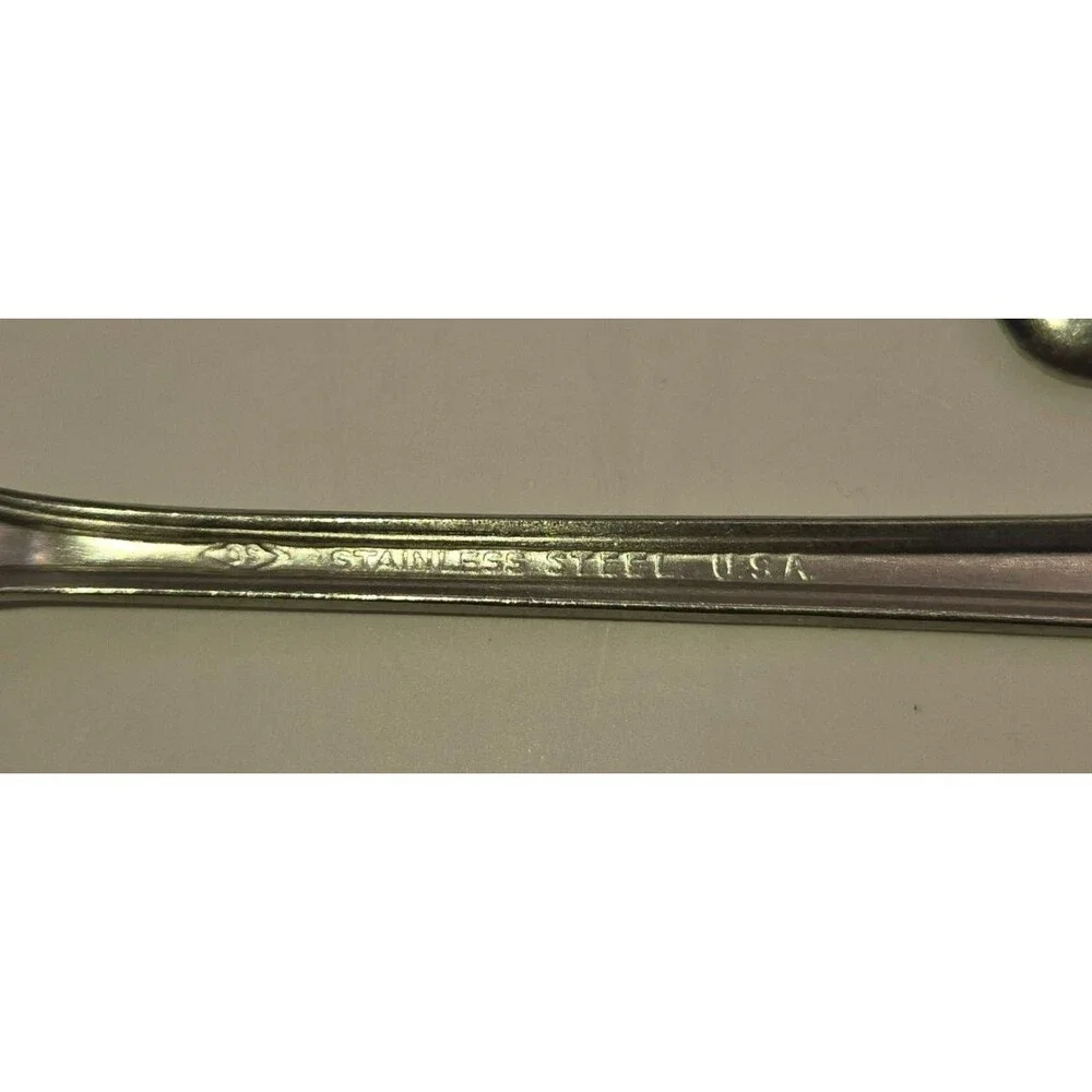 Art Deco Stainless Steel Silverware USA Diamond Steel Co Chevron Fan Tip Dinner